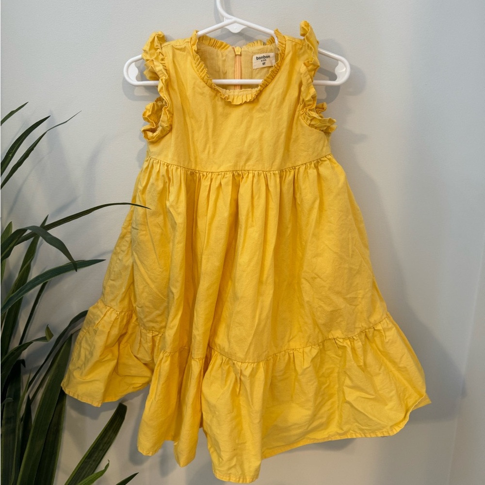 Sunny Yellow Ruffle Dress for Kids